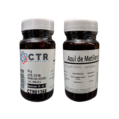 20109. AZUL DE METILENO NUEVO PLASTICO 25GR - CTR