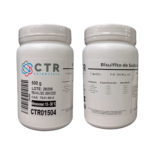 50963. BISULFITO DE SODIO POLVO RA PLASTICO 500GR - CTR
