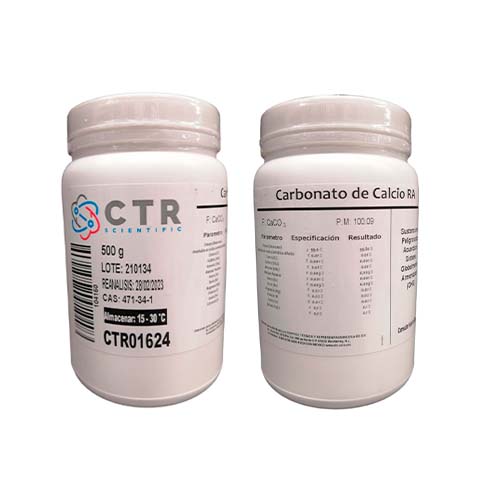 21794. CARBONATO DE CALCIO RA PLASTICO 500GR - CTR – CTR Scientific