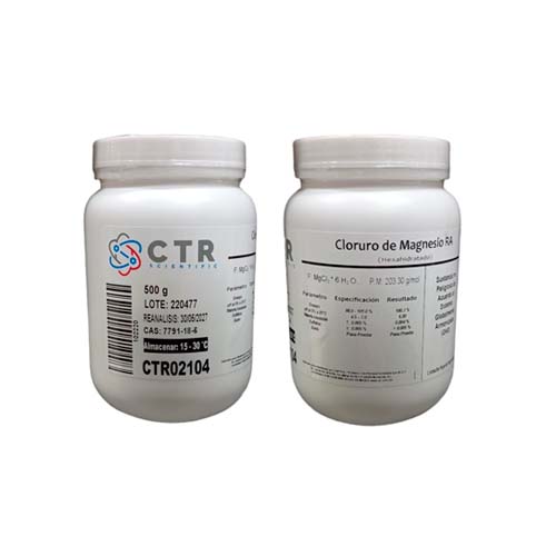 50908. CLORURO DE MAGNESIO HEXAHIDRATADO RA PLASTICO 500GR - CTR