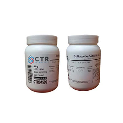 50956. SULFATO DE COBRE II (CUPRICO) ANHIDRO RA PLASTICO 500GR - CTR