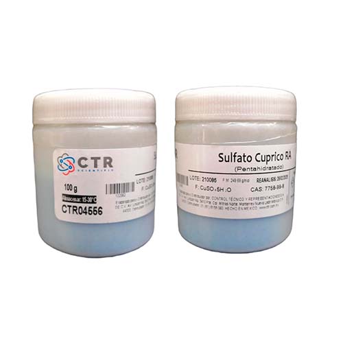 50953. SULFATO CUPRICO PENTAHIDRATADO RA PLASTICO 100GR - CTR