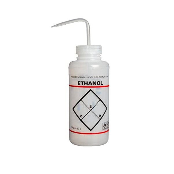 3132. PIZETA (FRASCO LAVADOR) 1LT ETANOL, BOCA ANCHA SALIDA SUPERIOR, LDPE - BEL-ART