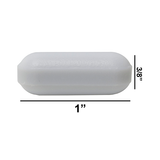 5148. BARRA MAGNETICA POLIGONO DE TEFLON 9.5 X 25.4MM BLANCA SIN ANILLO - BEL-ART