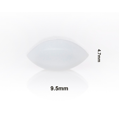 5182. BARRA MAGNETICA FORMA HUEVO DE TEFLON 4.7 X 9.5MM BLANCA - BEL-ART