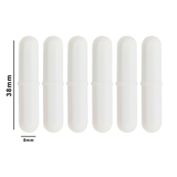 6104. BARRA MAGNETICA OCTAGONAL DE TEFLON 8 X 38MM BLANCA - BEL-ART