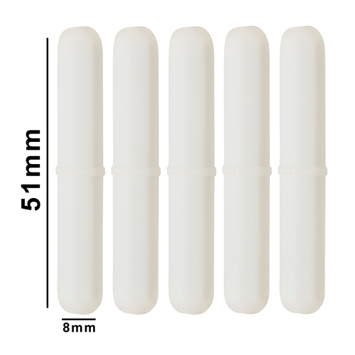 5197. BARRA MAGNETICA OCTAGONAL DE TEFLON 8 X 51MM BLANCA PAQ. C/5 - BEL-ART