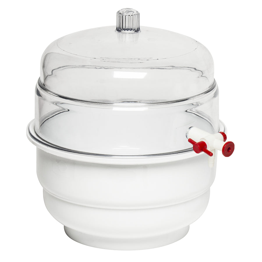 5411. DESECADOR DE POLICARBONATO 8LT P/VACIO 25CM C/LLAVE, FONDO POLIPROPILENO BLANCO - BEL-ART