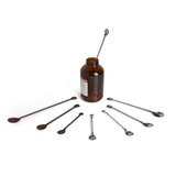 26354. CUCHARA DE ACERO INOXIDABLE C/DOBLE PUNTA 1.6ML Y 3ML BEL-ART