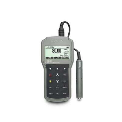 55185. MEDIDOR MULTIPARAMETRICO PORTATIL CONDUCTIVIDAD/TDS/RESISTIVIDAD/SALINIDAD PROFESIONAL IMPERMEABLE HANNA