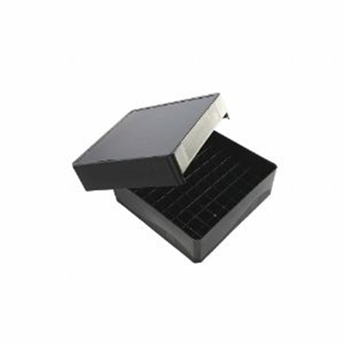 13209. CAJA DE ALMACENAMIENTO P/81 MICROTUBOS 1.5/2ML POLIPROPILENO COLOR NEGRO HEATHROW