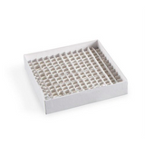 13285.CAJA DE ALMACENAMIENTO P/169 MICROTUBOS 0.2ML CARTON BLANCO C/DIVISORES P/CONGELADOR C/10 - HEATHROW