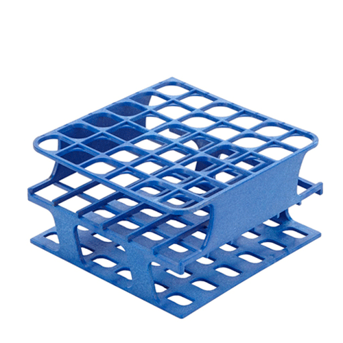 4241. GRADILLA P/36 TUBOS 5-10ML 13MM ONE RACK PLASTICO AUTOCLAVABLE COLOR AZUL - HEATHROW