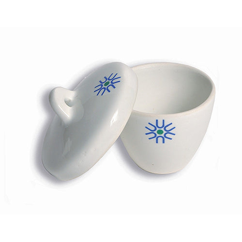 22826. CRISOL DE PORCELANA 40ML FORMA ALTA C/TAPA PAQUETE C/2 PIEZAS UNITED SCIENTIFIC