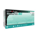 18448. GUANTES DE NEOPRENO VERDE SIN POLVO C/PUÑO EXTENDIDO NEOPRO EC TALLA GRANDE PAQUETE C/50 PIEZAS - MICROFLEX