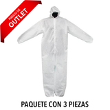 2500. OVEROL DESECHABLE BLANCO ALTA DENSIDAD MICROPOROSA C/GORRO UNITALLA