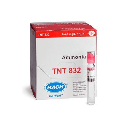 54943. REACTIVO TNTPLUS P/AMONIACO RANGO ALTO 2-47MG/L C/25 PRUEBAS HACH