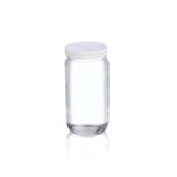 17449. FRASCO VIDRIO CLARO 236ML (8OZ) BOCA ANCHA C/TAPA DE POLIPROPILENO BLANCA, REVESTIMIENTO DE PVC PAQUETE C/5 PIEZAS - WHEATON