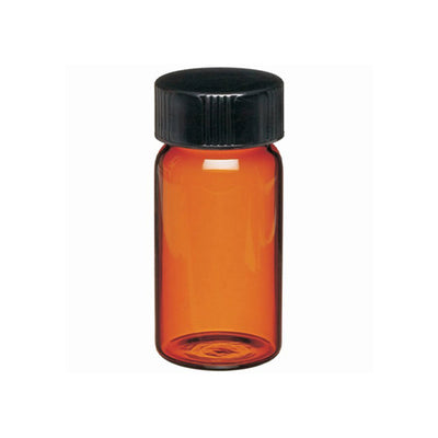 10943. VIAL VIDRIO AMBAR 8ML 17X63MM C/TAPA TEFLON NEGRA 15-425 CAJA - WHEATON