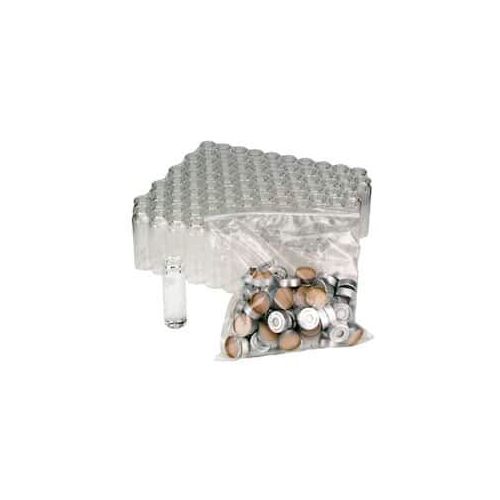 17709. VIAL VIDRIO CLARO 20ML, 12X32MM C/SELLO DE ALUMINIO Y SEPTA DE TEFLON/SILICON CAJA C/100 PIEZAS - WHEATON