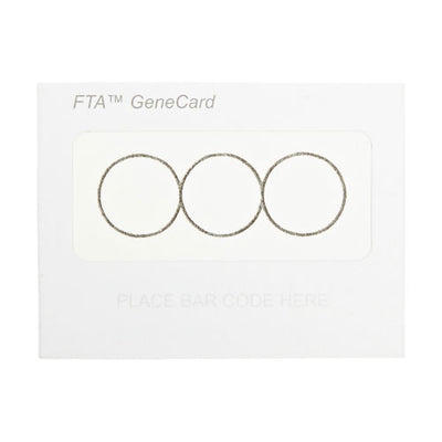 14366. TARJETA GENETICA C/3 AREAS DE MUESTRA 75UL C/100 - WHATMAN - CYTIVA