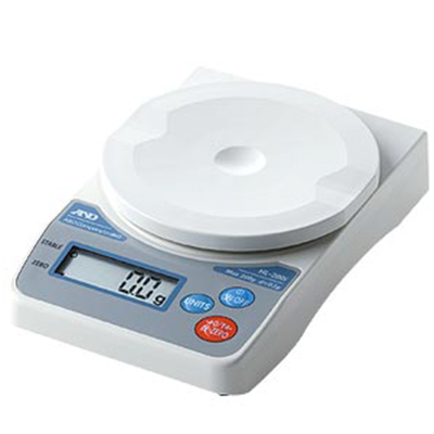 1003. BALANZA COMPACTA PORTÁTIL HL-200I DE 200 GR X 0.1 G CON CHAROLA DE ACERO INOXIDABLE - AND