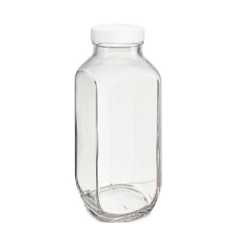 51761. FRASCO DE VIDRIO CLARO 60ML CUADRADO C/TAPA ROSCA FENOLICA C/LINER DE VINYL C/5, GLC01298 - QORPAK