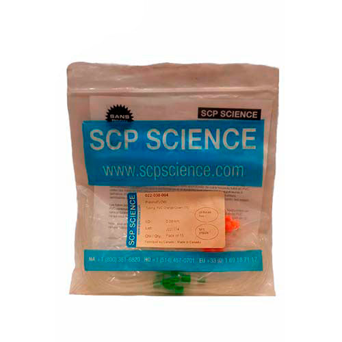 9748. TUBERIA (MANGUERA) PVC NARANJA/VERDE, DIAMETRO 0.38MM, LARGO 150MM P/BOMBA PERISTALTICA SCP SCIENCE