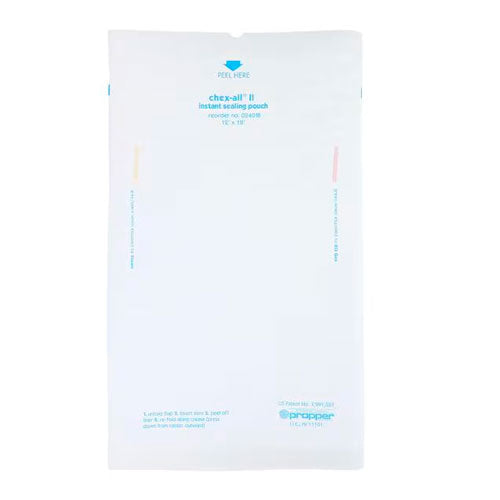 51421. BOLSA DE ESTERILIZACION CHEX-ALL II, DE SELLADO INSTANTANEO 30.5X45.7CM (12X18PULG) VAPOR O ACEITE PAQUETE C/125 PIEZAS - PROPPER