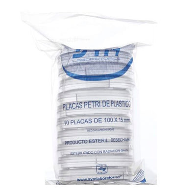 51382. CAJA PETRI 100X15MM DESECHABLE C/1 DIVISION PLASTICO ESTERIL C/50 PIEZAS - SYM