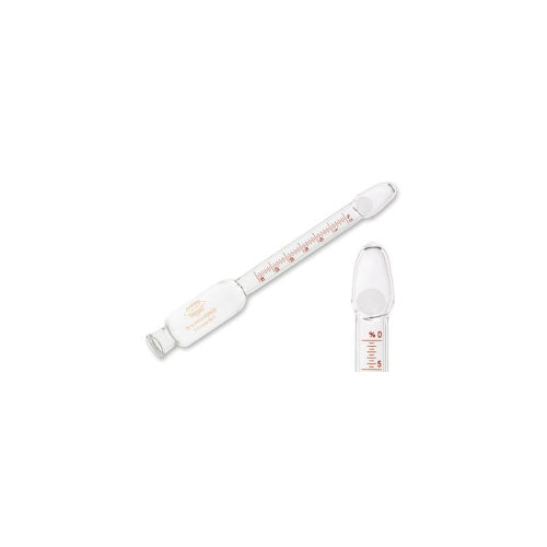 52757. BUTIROMETRO P/CREMA 0-50% KOEHLER C/ETIQUETA ESMERILADA EN EL BULBO, CUELLO LISO, SIN TAPON GERBER