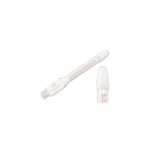 52760. BUTIROMETRO P/CREMA 0-70% KOEHLER C/ETIQUETA ESMERILADA EN EL BULBO, CUELLO ANILLADO, SIN TAPON GERBER