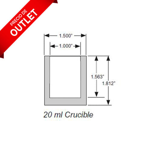 9788. CRISOL DE GRAFITO 20ML P/FUSION, ALTA PUREZA CILINDRICO - SCP SCIENCE