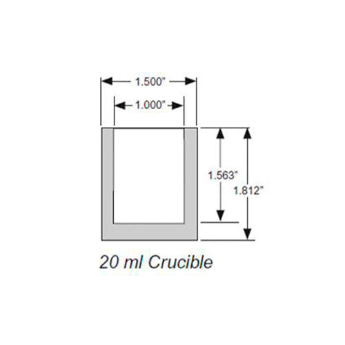 9788. CRISOL DE GRAFITO 20ML P/FUSION, ALTA PUREZA CILINDRICO - SCP SCIENCE
