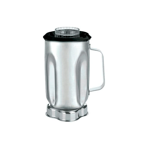24997. VASO DE ACERO INOXIDABLE 1LT C/TAPA Y ASA P/LICUADORA MODELO 700, 7011, CB10, CB15, CAC33 WARING