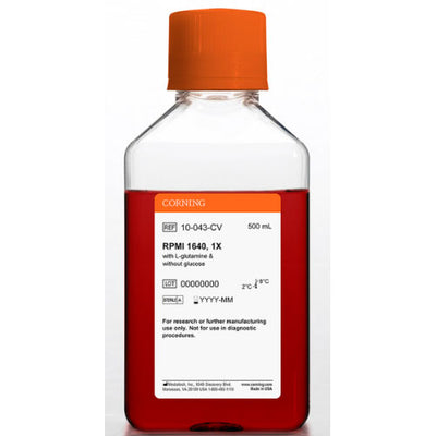 30353. MEDIO RPMI 1640 C/L-GLUTAMINA, GLUCOSA 1X CAJA C/6 FRASCOS 50ML CORNING