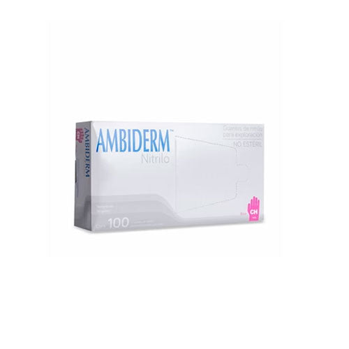 51969. GUANTES DE NITRILO ROSA TEXTURIZADO EN YEMAS TALLA CHICA (2 PAQUETES C/100 PIEZAS) - AMBIDERM