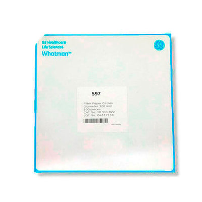 22928. PAPEL FILTRO CIRCULAR  #597 320MM CELULOSA C/100 WHATMAN