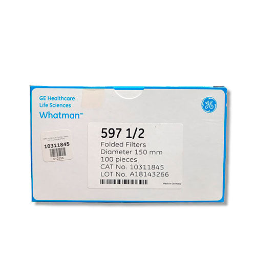 5846. PAPEL FILTRO #597 1/2 15CM  DE CELULOSA, PORO 4-7UM C/100 WHATMAN