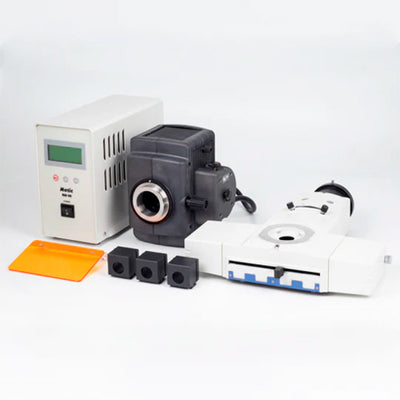 52702. ACCESORIO DE EPI FLUORESCENCIA COMPLETO P/MICROSCOPIO MOD. BA410E Y BA310, INCLUYE LUMINARIA DE HG, GABINETE, LENTE COLECTOR Y REGULADOR - MOTIC