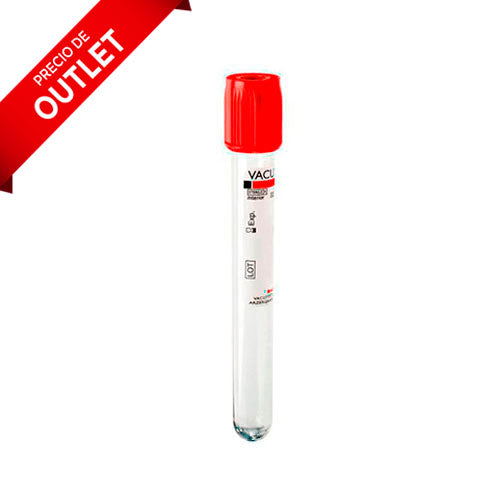 1021. TUBO DE PLASTICO TAPON COLOR ROJO, 6ML, P/TOMA DE MUESTRA SANGUINEA 13X100MM C/ACTIVADOR DE COAGULO. REGISTRO SANITARIO 2048R2015 SSA PAQUETE C/200 PIEZAS VACUTEST KIMA