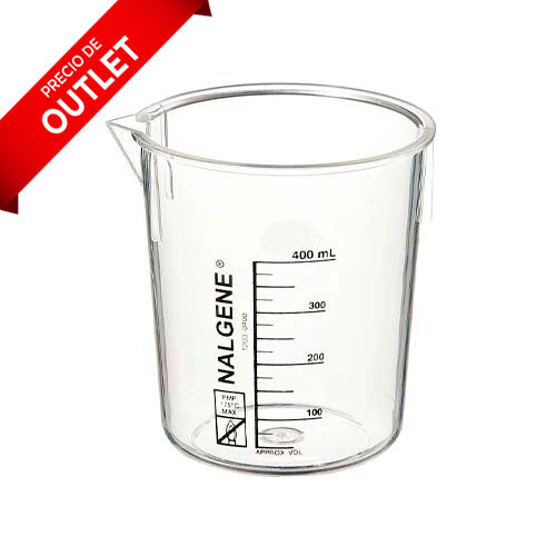 13622. VASO DE PRECIPITADO DE POLIMETILPENTANO 400ML FORMA BAJA GRIFFIN, GRADUADO - NALGENE