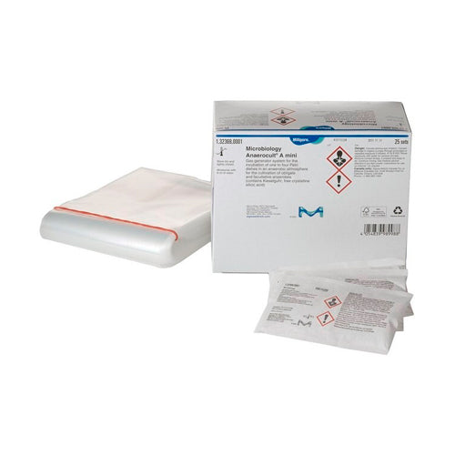 52409. SISTEMA GENERADOR DE GAS P/INCUBAR DE 1 A 4 PLACAS PETRI EN ATMOSFERA ANAEROBIA ANAEROCULT A MINI C/25 - MILLIPORE