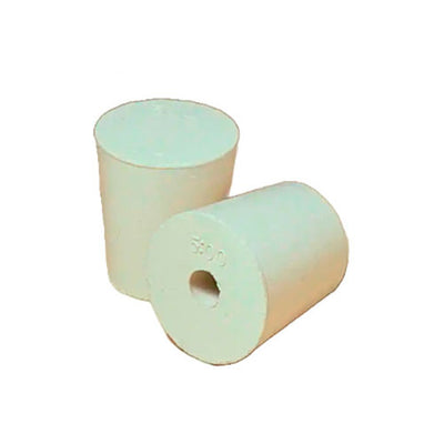 24295. TAPON DE GOMA SOLIDO COLOR CAFE CLARO C/1 ORIFICIO P/MATRAZ KJELDAHL PAQUETE C/3 PIEZAS, U500M181 PLASTICOID
