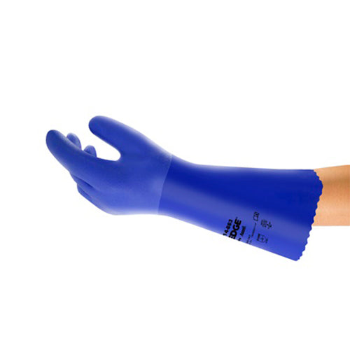 23155. GUANTES DE PVC INDUSTRIAL EDGE REPELENTE AL ACEITE, TALLA 9  PAQUETE C/2 PARES ANSELL