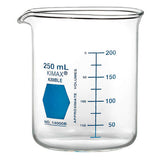 52026. VASO DE PRECIPITADO DE VIDRIO 250ML FORMA BAJA GRIFFIN DECORADO EN AZUL C/2 - KIMAX