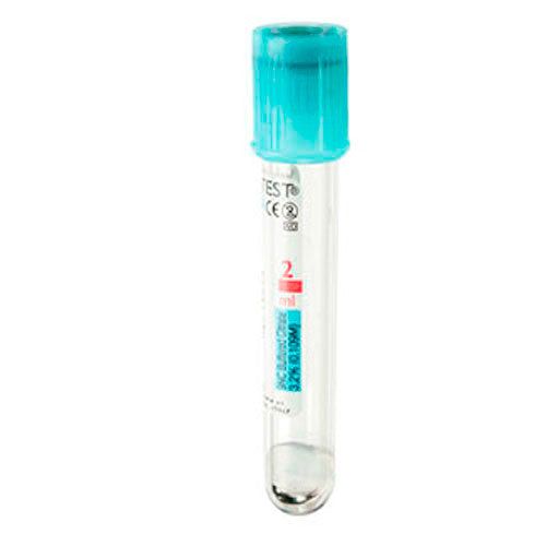 50268. 	TUBO DE PLASTICO TAPON COLOR AZUL, 2ML, P/TOMA DE MUESTRA SANGUINEA (CIT-SOD 0.109M) 13X75MM PAQUETE C/100 VACUTEST KIMA- REGISTRO SANITARIO 1454R2015 SSA