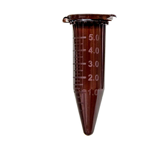 29730. MICROTUBOS 5ML AMBAR NO ESTERIL GRADUADO PAQUETE C/50 PIEZAS SSIBIO