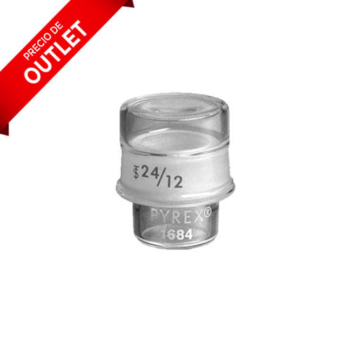 1370. PESAFILTROS DE VIDRIO PARR 4ML FORMA BAJA C/BOCA ESMERILADA 24/12 - PYREX