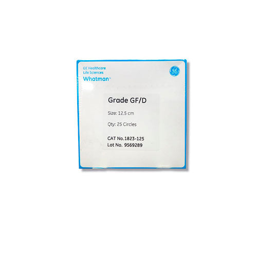 6989. PAPEL MICROFIBRA DE VIDRIO GF/D 12.5CM C/25 WHATMAN
